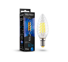 Лампа светодиодная филаментная Voltega E14 6W 4000К прозрачная VG10-CC1E14cold6W-F 7028