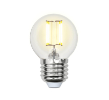 Лампа светодиодная филаментная Uniel E27 5W 3000K прозрачная LED-G45-5W/WW/E27/CL/MB GLM10TR UL-00002370