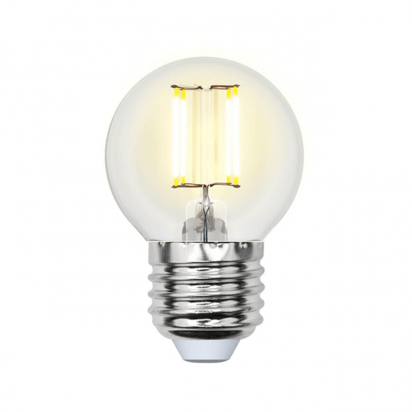 Лампа светодиодная филаментная Uniel E27 5W 3000K прозрачная LED-G45-5W/WW/E27/CL/MB GLM10TR UL-00002370 Лампа светодиодная филаментная Uniel E27 5W 3000K прозрачная LED-G45-5W/WW/E27/CL/MB GLM10TR UL-00002370