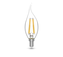 Лампа светодиодная филаментная Gauss E14 4,5W 4100К прозрачная 1041125