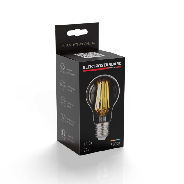 Лампа светодиодная филаментная Elektrostandard E27 12W 3300K прозрачная a048345