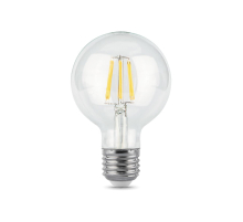 Лампа светодиодная филаментная Gauss E27 6W 2700K прозрачная 105802106