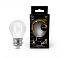 Лампа светодиодная филаментная диммируемая Gauss E27 9W 3000К матовая 105202109-D