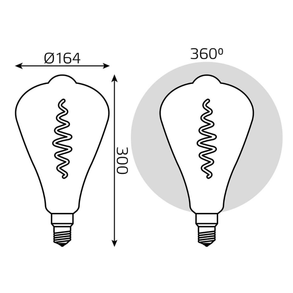 Лампа светодиодная филаментная Gauss E27 8,5W 1800K серая 157802005 Лампа светодиодная филаментная Gauss E27 8,5W 1800K серая 157802005