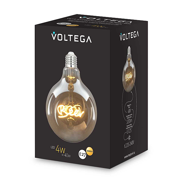 Лампа светодиодная филаментная Voltega 271 E27 4W 2500K желтая 8555