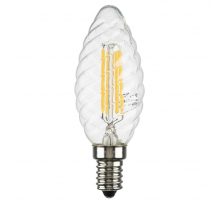 Лампа светодиодная филаментная Lightstar LED Filament E14 6W 4000K свеча прозрачная 933704