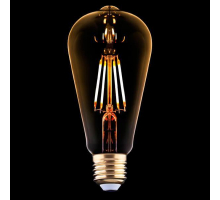 Лампа светодиодная филаментная E27 4W 2200K прозрачная 9796