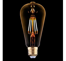 Лампа светодиодная филаментная E27 4W 2200K прозрачная 9796