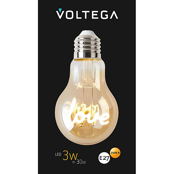 Лампа светодиодная филаментная Voltega 271 E27 3W 2400K желтая 8580