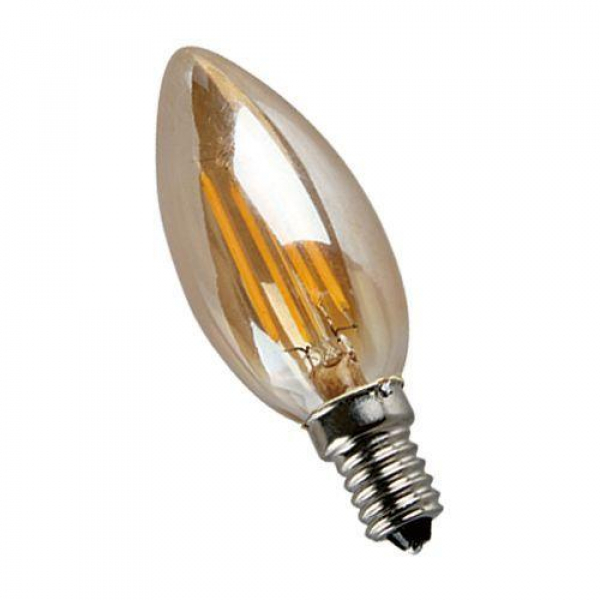 Лампа светодиодная филаментная Elvan E14 5W 3000K золотая E14-5W-3000K-GD-candle Лампа светодиодная филаментная Elvan E14 5W 3000K золотая E14-5W-3000K-GD-candle