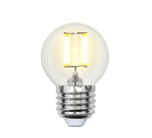 Лампа светодиодная филаментная Uniel E27 6W 4000K прозрачная LED-G45-6W/NW/E27/CL PLS02WH UL-00001370