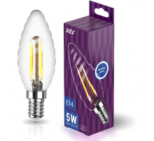 Лампа светодиодная филаментная REV TC37 E14 5W 4000K DECO Premium холодный свет свеча на ветру 32492 8