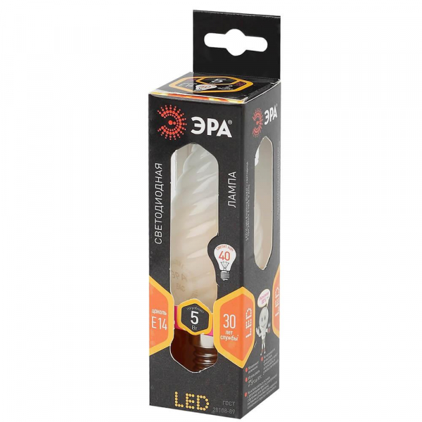 Лампа светодиодная филаментная ЭРА E14 5W 2700K матовая F-LED BTW-5W-827-E14 frost Б0027937 Лампа светодиодная филаментная ЭРА E14 5W 2700K матовая F-LED BTW-5W-827-E14 frost Б0027937