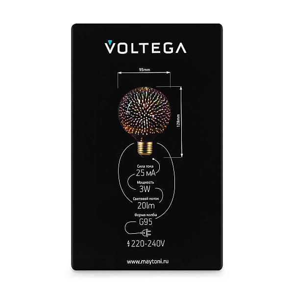 Лампа светодиодная филаментная Voltega 271 E27 3W 2700K 8527