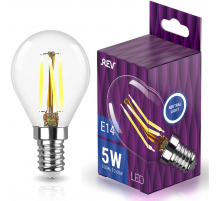Лампа светодиодная филаментная REV G45 E14 5W 4000K DECO Premium холодный свет шар 32358 7