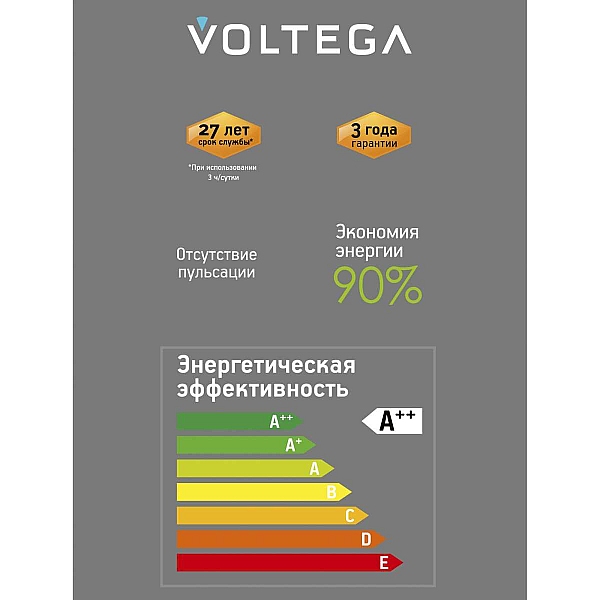 Лампа светодиодная филаментная Voltega 271 E27 5W 1800K желтая 8558