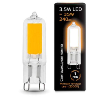 Лампа светодиодная Gauss G9 3.5W 3000K прозрачная 107809103