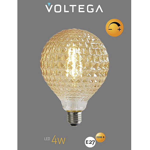 Лампа светодиодная филаментная Voltega 271 E27 4W 2200K желтая 8576