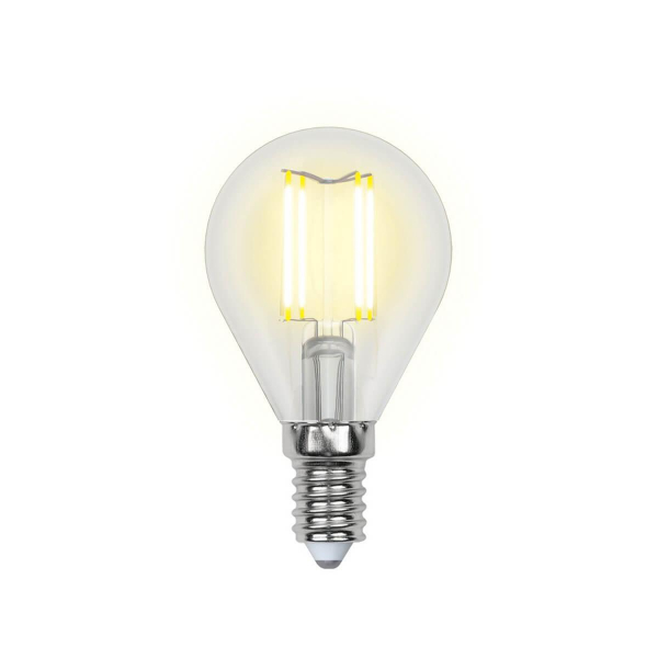 Лампа светодиодная филаментная Uniel E14 5W 4000K LED-G45-5W/NW/E14/CL/DIM GLA01TR UL-00002870 Лампа светодиодная филаментная Uniel E14 5W 4000K LED-G45-5W/NW/E14/CL/DIM GLA01TR UL-00002870