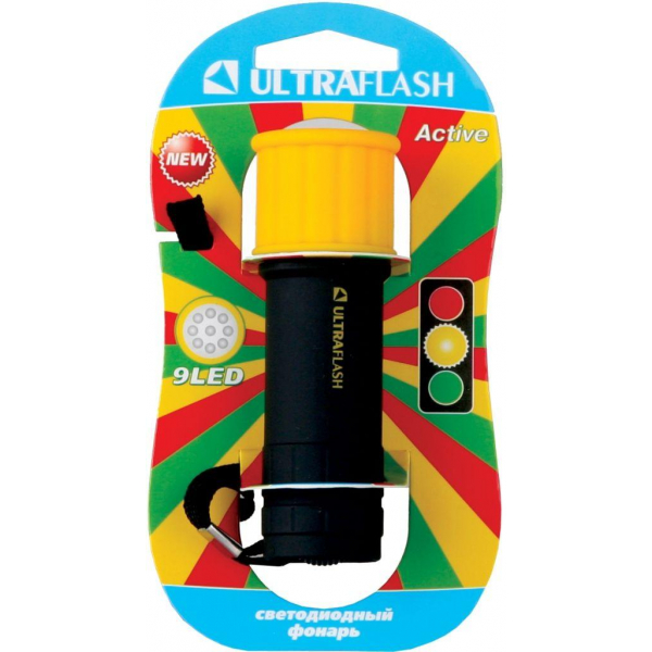 Ручной светодиодный фонарь Ultraflash Active от батареек 98х30 35 лм LED15001-B 10480