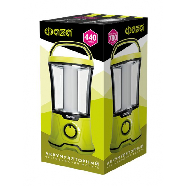 Кемпинговый светодиодный фонарь ФАZA аккумуляторный 440 лм 209х103 AccuF5-L20W-gn