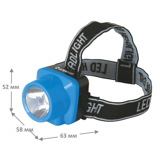 Налобный светодиодный фонарь Ultraflash Headlite аккумуляторный 63х58 10 лм LED5374 12427