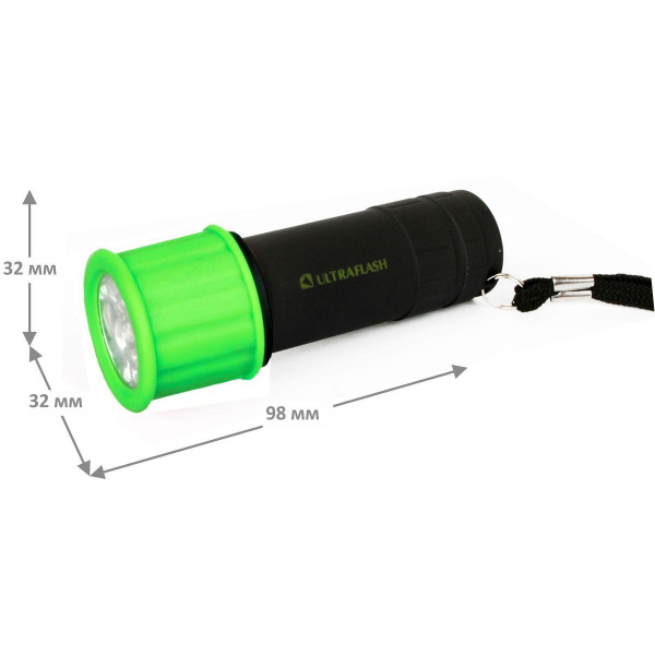 Ручной светодиодный фонарь Ultraflash Active от батареек 98х30 35 лм LED15001-C 10481