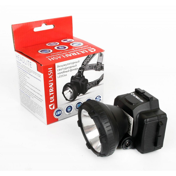 Налобный светодиодный фонарь Ultraflash Headlite аккумуляторный 65х55 18 лм LED5366 11649