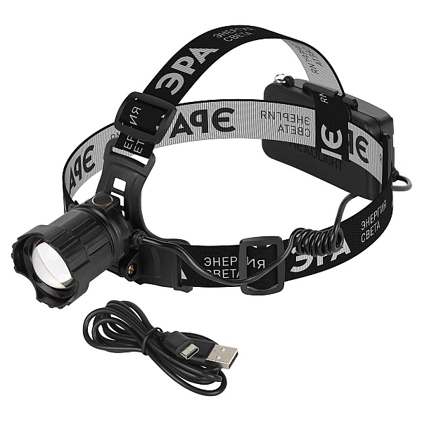 Фонарь налобный светодиодный ЭРА GA-815 Laser Wick аккумуляторный 10 Bт 3 режима USB type C Б0069578