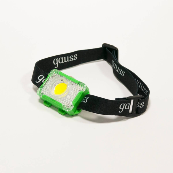 Налобный светодиодный фонарь Gauss от батареек 65х45 150 лм GF305 Налобный светодиодный фонарь Gauss от батареек 65х45 150 лм GF305