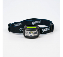Налобный светодиодный фонарь Gauss аккумуляторный 40х60 220 лм GF402