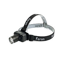 Фонарь налобный Feron TH2314 c аккумулятором 20W 2500mAh IP44 USB type-C Алюминий 51621