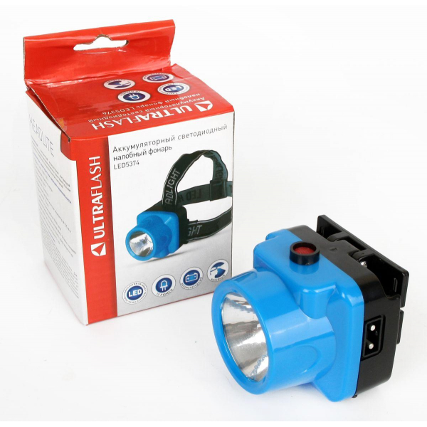 Налобный светодиодный фонарь Ultraflash Headlite аккумуляторный 63х58 10 лм LED5374 12427