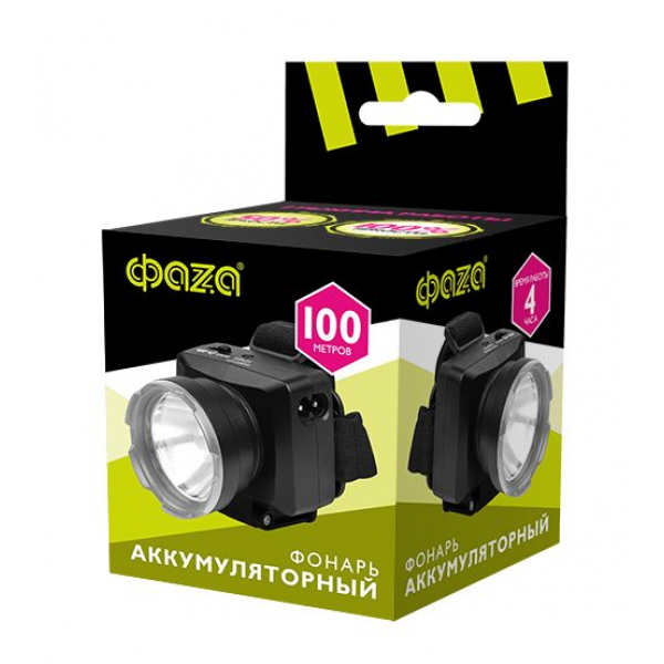 Налобный светодиодный фонарь ФАZA аккумуляторный 70 лм 72х66 AccuFH7-L1W-bk