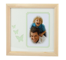 Фоторамка Image Art серия Eco С22, 20x20 Салатовые бабочки, размер фото- 10x15 художественное паспарту, 2 слоя Б0050053