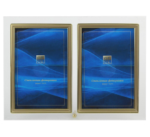 Фоторамка GT 224/-G вертикальная прямая двойная, золото 10х15 (12/24/960) C0004436