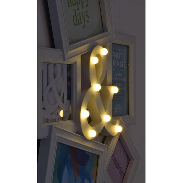 Фоторамка Innova PI09959 Ф/рамка 5 фото, 3x 10*15cm, 2x 10*10cm Maggiore LED, белый, пластик (12/144) Б0037329