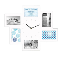 Фоторамка Innova W07368 Ф/рамка 6 фото 10*15см с часами, материал МДФ, 46x54 см, цвет белый (6/48) Б0033267