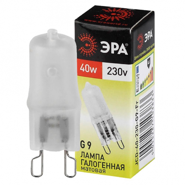 Лампа галогенная ЭРА G9 40W 2700K матовая G9-JCD-40-230V-FR C0027368 Лампа галогенная ЭРА G9 40W 2700K матовая G9-JCD-40-230V-FR C0027368