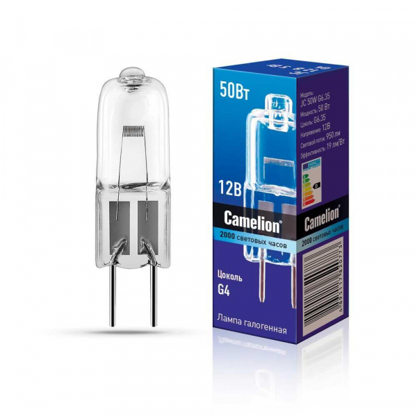 Лампа галогенная Camelion JC 50W G6.35 3000K 1957 Лампа галогенная Camelion JC 50W G6.35 3000K 1957