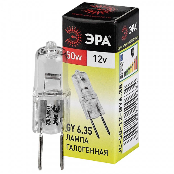 Лампа галогенная ЭРА GY6.35 50W 2700K прозрачная GY6.35-JC-50W-12V C0027372 Лампа галогенная ЭРА GY6.35 50W 2700K прозрачная GY6.35-JC-50W-12V C0027372