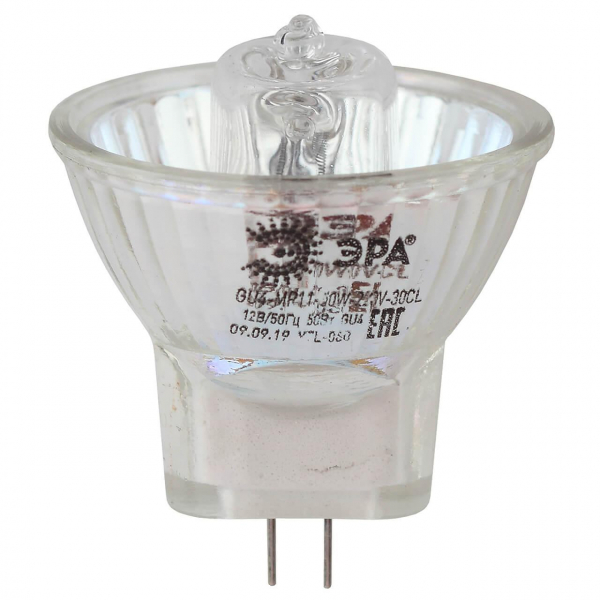 Лампа галогенная ЭРА GU4 50W 3000K прозрачная GU4-MR11-50W-12V-30CL Б0044749 Лампа галогенная ЭРА GU4 50W 3000K прозрачная GU4-MR11-50W-12V-30CL Б0044749
