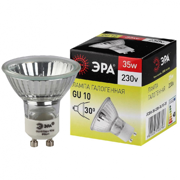 Лампа галогенная ЭРА GU10 35W 2700K прозрачная GU10-JCDR (MR16) -35W-230V C0027385 Лампа галогенная ЭРА GU10 35W 2700K прозрачная GU10-JCDR (MR16) -35W-230V C0027385