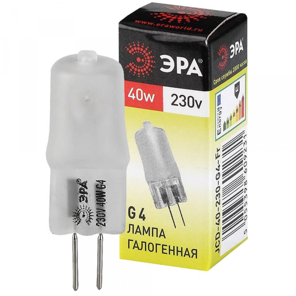 Лампа галогенная ЭРА G4 40W 2700K матовая G4-JCD-40W-230V-FR C0039282 Лампа галогенная ЭРА G4 40W 2700K матовая G4-JCD-40W-230V-FR C0039282