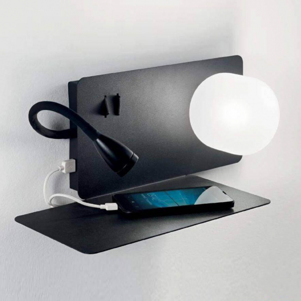 Бра Ideal Lux Book-1 Ap Nero 174808 Бра Ideal Lux Book-1 Ap Nero 174808