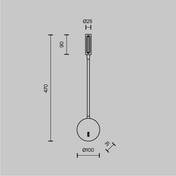 Бра Maytoni Technical Stem C035WL-L3MG3K