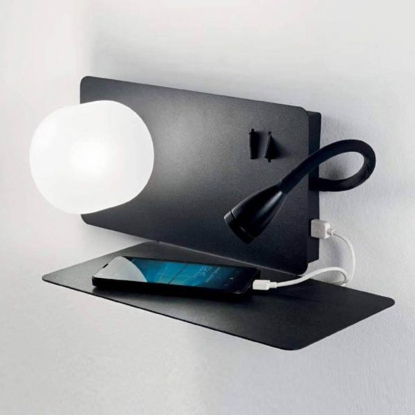 Бра Ideal Lux Book-2 Ap Nero 174846 Бра Ideal Lux Book-2 Ap Nero 174846
