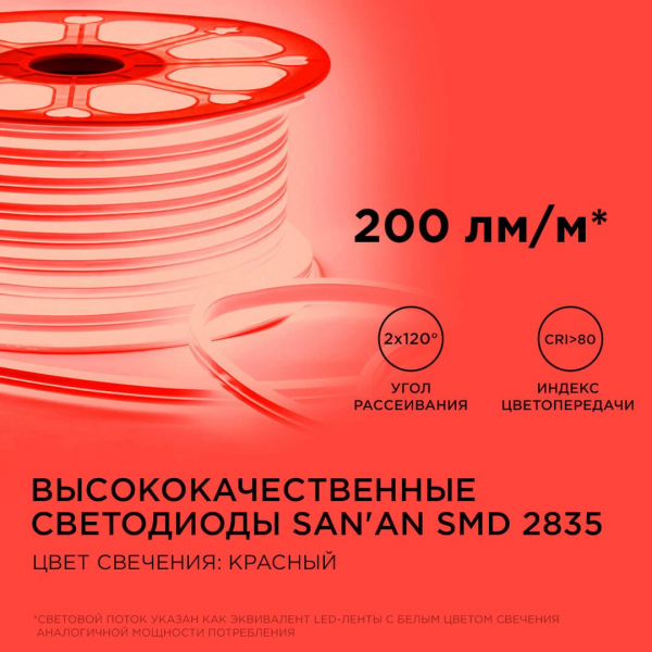 Светодиодный неон Apeyron двусторонний 6Вт/м 2835 120д/м 17-25 Светодиодный неон Apeyron двусторонний 6Вт/м 2835 120д/м 17-25