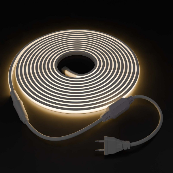 Светодиодная влагозащищенная лента Apeyron 11W/m 288LED/m COB белый 5M 10-105 Светодиодная влагозащищенная лента Apeyron 11W/m 288LED/m COB белый 5M 10-105