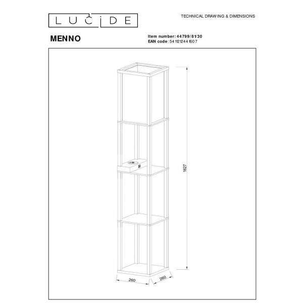 Торшер Lucide Menno 44799/81/30 Торшер Lucide Menno 44799/81/30